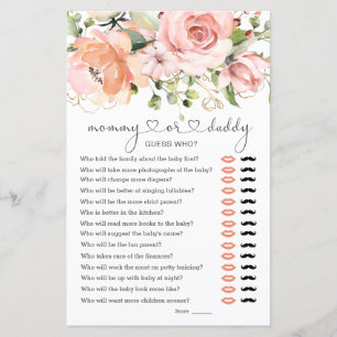 Devinez Qui Baby shower Jeu Floral