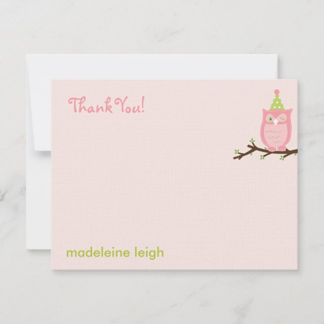 Devinez Qui ? Carte de remerciements plat - rose (Devant)