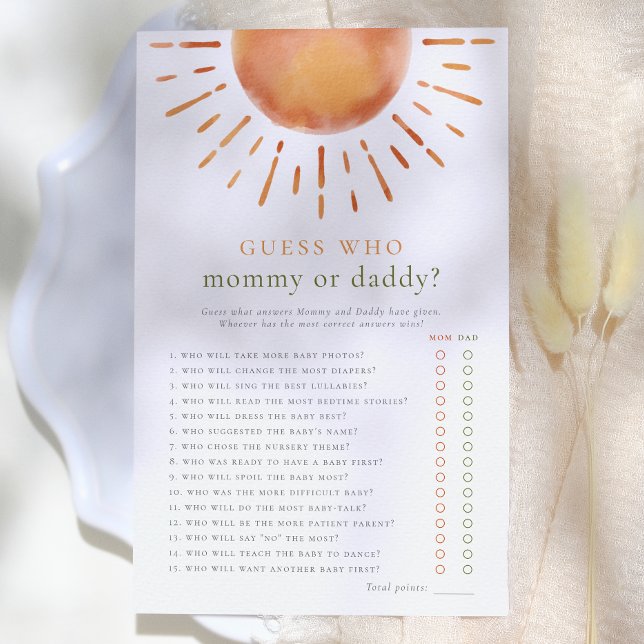 Devinez qui est Maman ou Papa Baby Shower Rayon de (Créateur téléchargé)