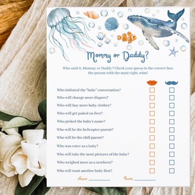 Devinez qui est maman ou papa Jeu de Baby Shower C (Créateur téléchargé)