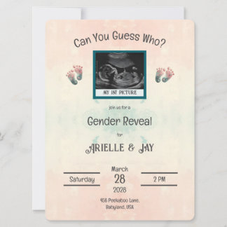 "Devinez qui" Genre Révéler Baby shower Ultrasound
