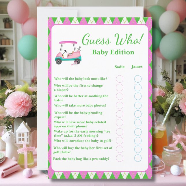 Devinez qui ? Golf Cart pour Baby Shower de Maman  (Créateur téléchargé)