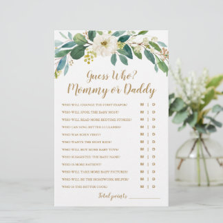 Devinez Qui ? Jeu de Baby shower maman ou papa