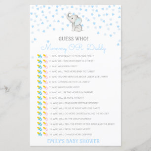 Devinez qui, jeu de baby shower maman ou papa, mod