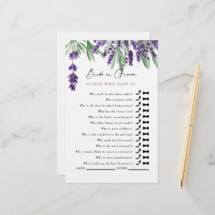 Devinez Qui L'A Dit ? Fête des mariées Lavender si