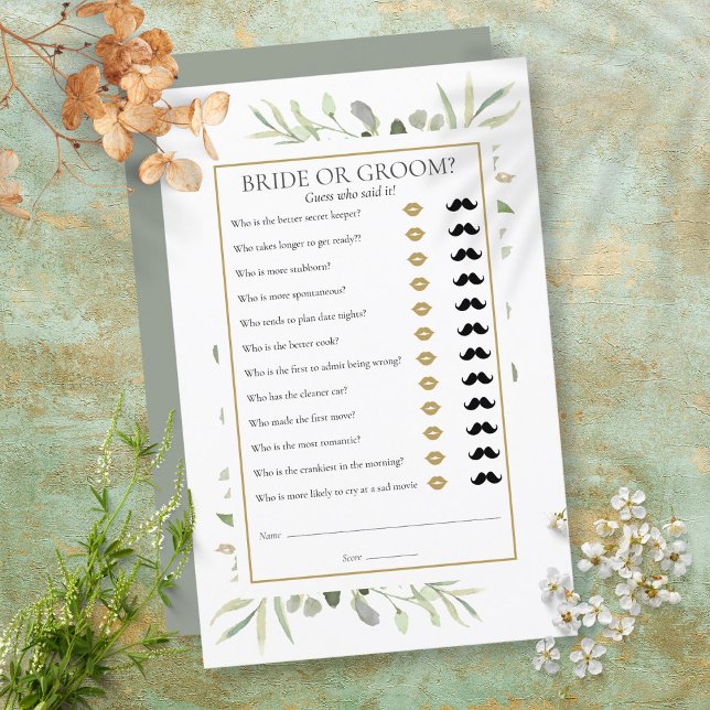 Devinez qui la Fête des mariées verte jeu (Créateur téléchargé)