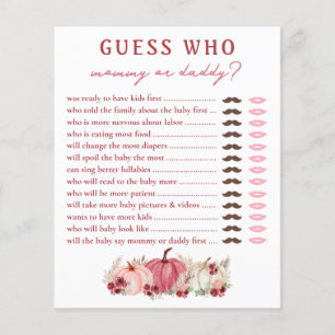 Devinez Qui Maman Ou Papa Baby shower Citrouille J