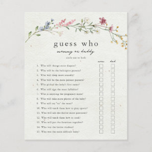 Devinez qui maman ou papa Baby shower jeu