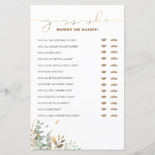 Devinez qui maman ou papa Baby shower jeu
