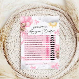 Devinez qui, maman ou papa, Baby shower ours jeu