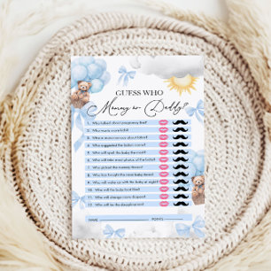 Devinez qui, maman ou papa, Baby shower ours jeu
