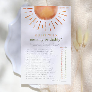 Devinez Qui maman ou papa Baby shower Sunshine