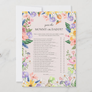 Devinez Qui maman ou papa Carte Baby shower de jeu
