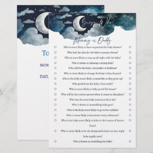 Devinez qui maman ou papa carte de jeu baby shower