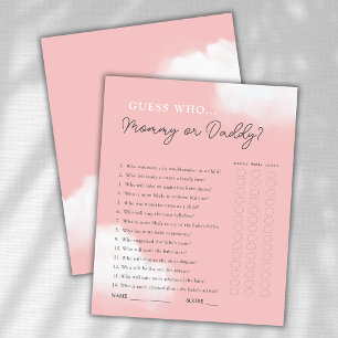 Devinez qui maman ou papa fille Baby shower jeu