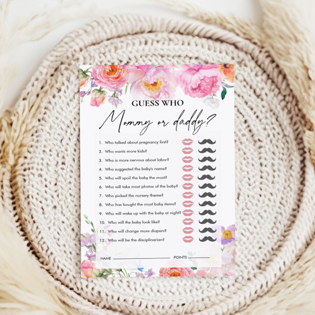 Devinez qui | Maman ou papa | Jeu baby shower (Créateur téléchargé)