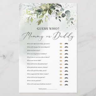 Devinez qui maman ou papa jeu de baby shower