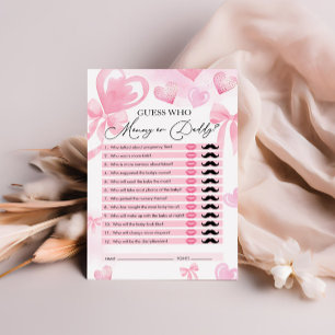 Devinez qui, maman ou papa, jeu de Baby shower car