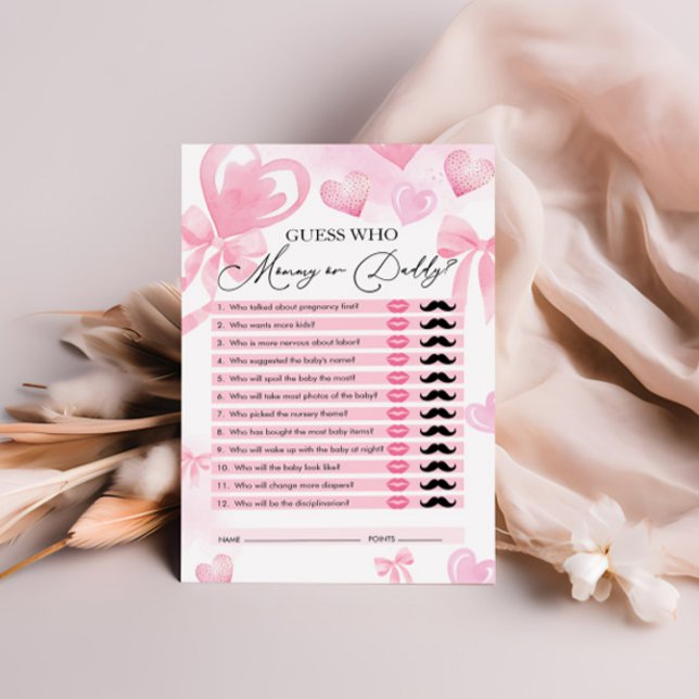 Devinez qui, maman ou papa, jeu de Baby shower car (Créateur téléchargé)
