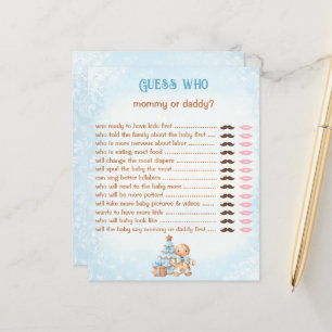 Devinez Qui Maman Papa Baby shower Bleu Jeu