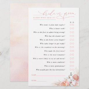 Devinez qui marié ou la chambre - Pampas Grass Gam