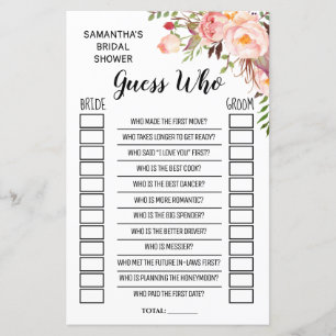 Devinez qui nuptiale douche anglais jeu espagnol