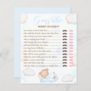 Devinez Qui Porte Baby shower Bleu Jeu