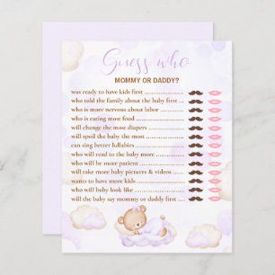 Devinez Qui Porte Violet Lavender Baby shower Jeu