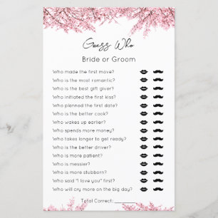 Devinez Who-Bride ou Groom-Blossom Bridal ShowerGa