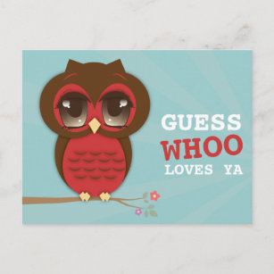 Devinez Whoo Aime Ya Cute Owl Carte Postale