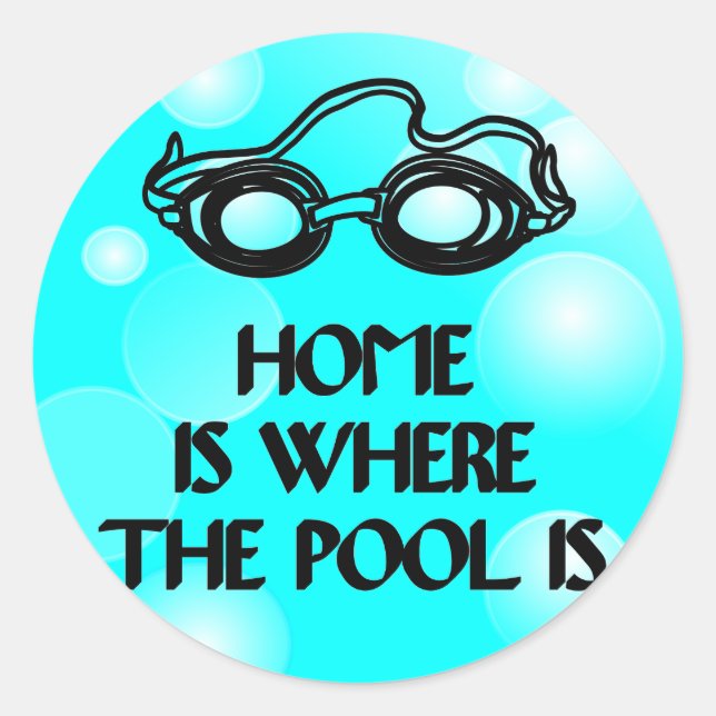 Devis de natation amusant - Sticker rond (Devant)