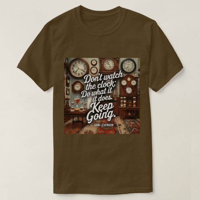 Devis de productivité de l'horloge T-shirt Brown (Design devant)