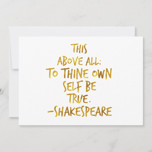 Devis Motivationnel Shakespeare Gold Faux Foil (Devant)