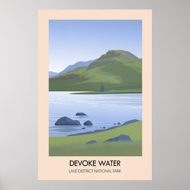 Devoke Water Lake District Travel Poster (Devant)