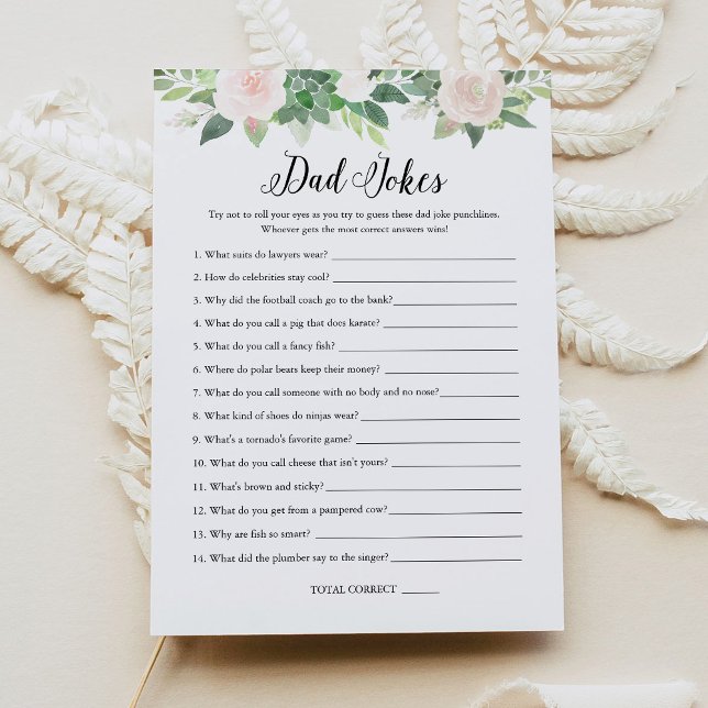 DEVON Papa plaisante Greenery Baby shower Carte de (Créateur téléchargé)