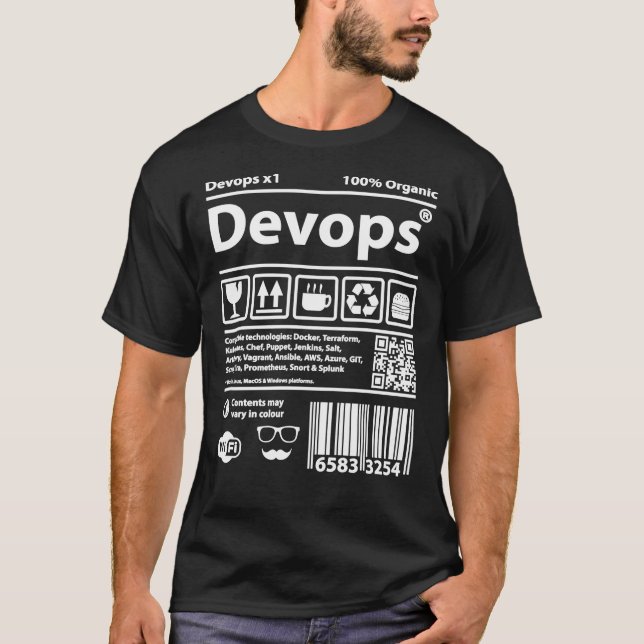 Devops Code barre classique T-shirt (Devant)