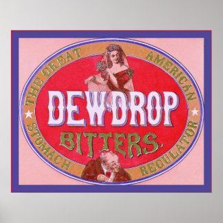 Dewdrop Bitters ~ Poster publicitaire Vintage
