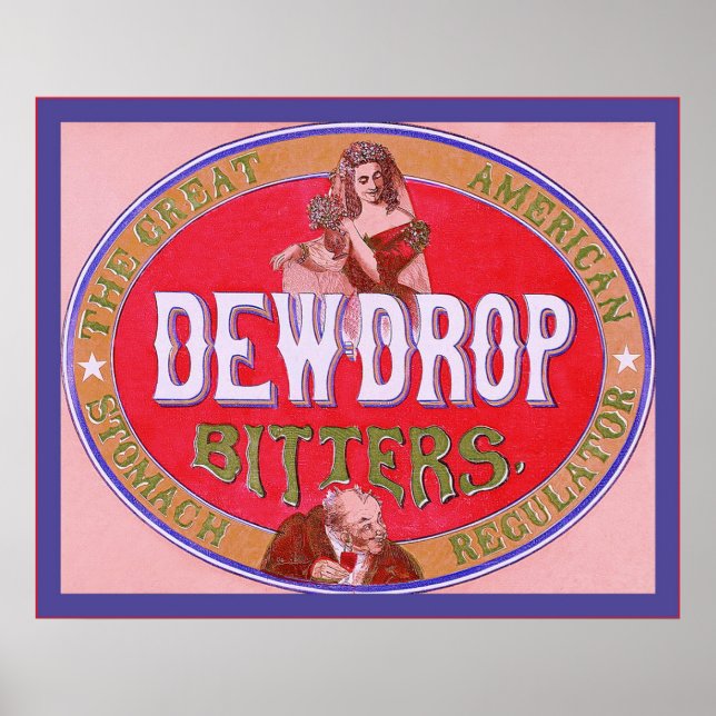 Dewdrop Bitters ~ Poster publicitaire Vintage (Devant)