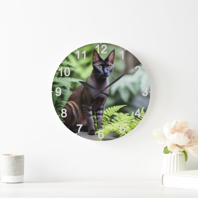 Dexter Le Chat Siamois Noir, Horloge Mur (Maison)