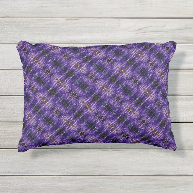 D'extérieur Abstrait Floral Art Purple Outdoor Accent Coussin (Devant)