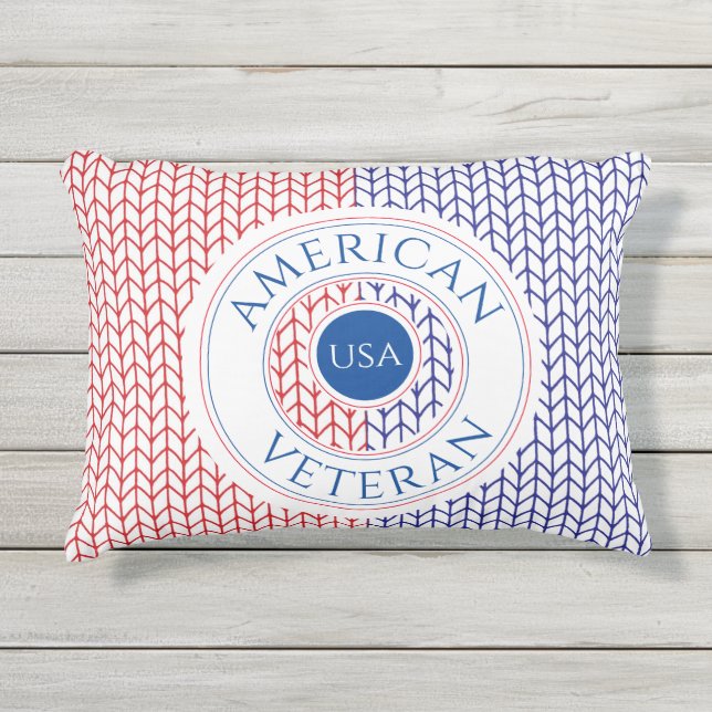 D'extérieur AMÉRICAIN VÉTÉRAN Coussin extérieur / Blanc (Devant)