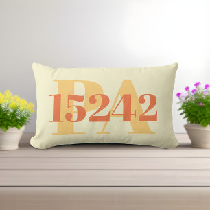 D'extérieur Code postal et emplacement de l'État Coussin jaune