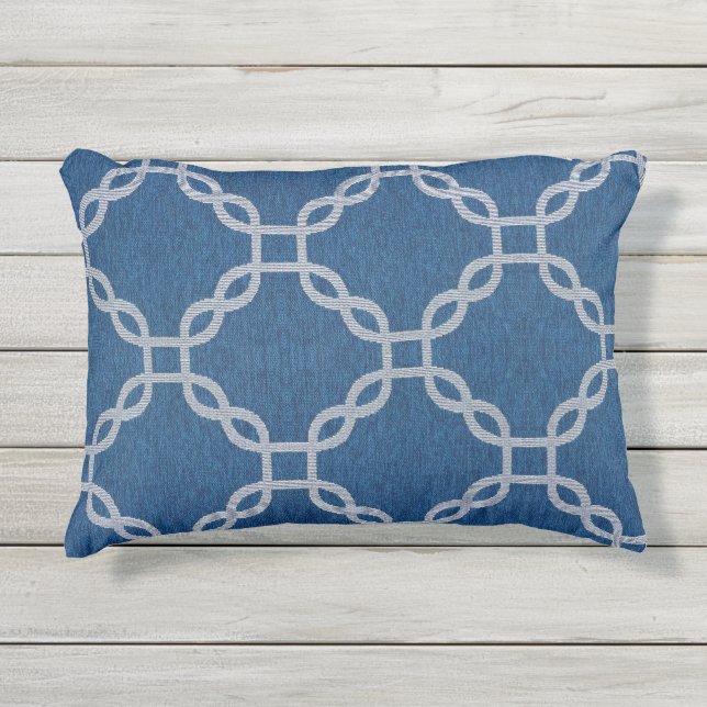 D'extérieur Coussin d'accents extérieur en treillis bleu 16 po (Devant)