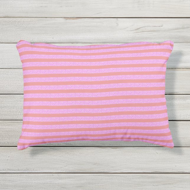 D'extérieur Coussin d'accentuation des bandes géométriques ros (Devant)