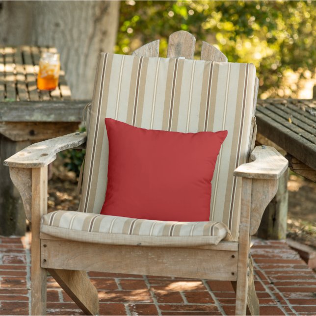 D'extérieur Coussin de décoration à accent rouge uni (Chaise)