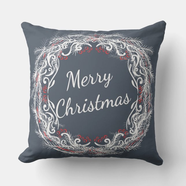 D'extérieur Coussin de guirlande de Joyeux Noël (Recto)