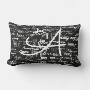 D'extérieur coussin de typographie noir et blanc pour ajouter 