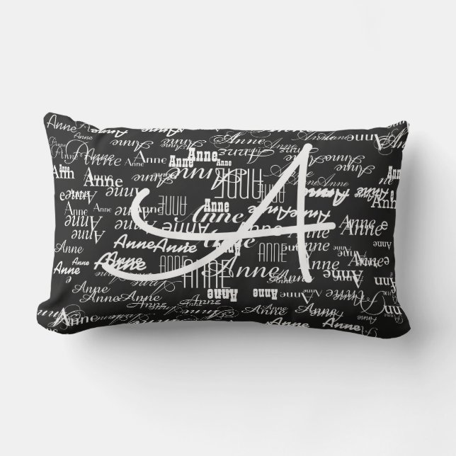 D'extérieur coussin de typographie noir et blanc pour ajouter  (Recto)