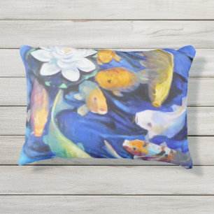 D'extérieur Coussin d'été Koi Outdoor Accent 16" x 12"