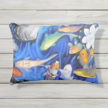 Coussin d'été Koi Outdoor Accent 16" x 12"